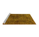 Sideview of Machine Washable Oriental Yellow Industrial Rug, wshurb3242yw