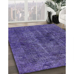Mid-Century Modern Purple Oriental Rug in Family Room, urb3242