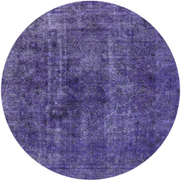 Round Mid-Century Modern Purple Oriental Rug, urb3242
