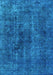 Machine Washable Oriental Light Blue Industrial Rug, wshurb3242lblu
