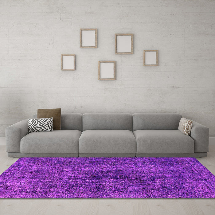 Machine Washable Oriental Pink Industrial Rug in a Living Room, wshurb3242pnk