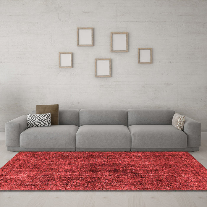 Industrial Red Washable Rugs