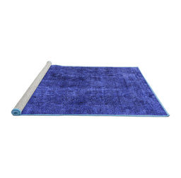 Sideview of Machine Washable Oriental Blue Industrial Rug, wshurb3242blu