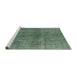 Sideview of Machine Washable Industrial Modern Pine Green Rug, wshurb3243