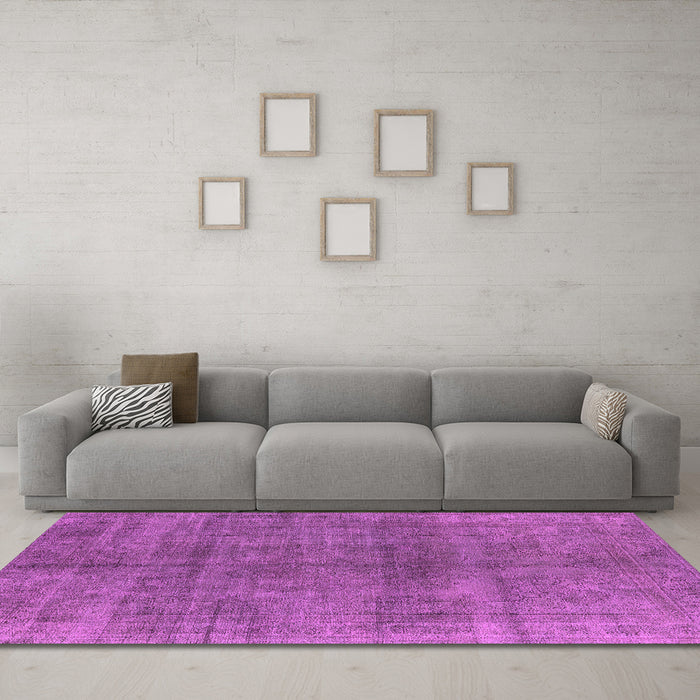 Machine Washable Oriental Pink Industrial Rug in a Living Room, wshurb3243pnk