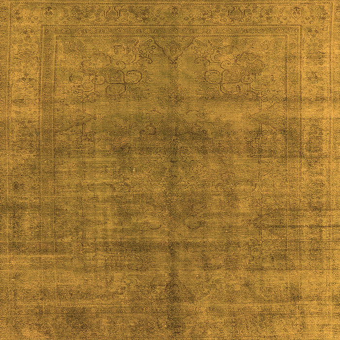 Square Machine Washable Oriental Orange Industrial Area Rugs, wshurb3243org