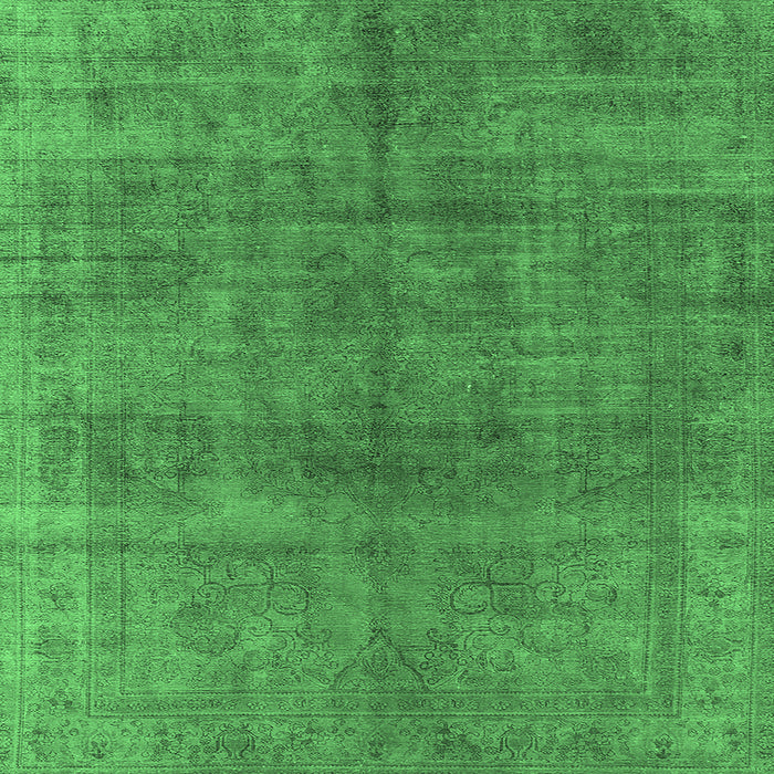 Square Oriental Emerald Green Industrial Rug, urb3243emgrn
