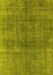 Machine Washable Oriental Yellow Industrial Rug, wshurb3243yw