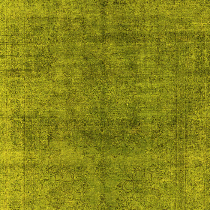 Machine Washable Oriental Yellow Industrial Rug, wshurb3243yw