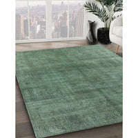 Mid-Century Modern Pine Green Oriental Rug, urb3243