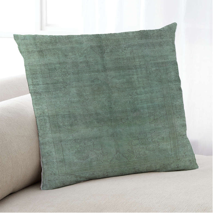 Lifestyle Image of Mid-Century Modern Urban Square Pine Green Throw Pillow, 18 inch by 18 inch, pwurb3243