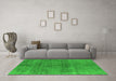 Machine Washable Oriental Green Industrial Area Rugs in a Living Room,, wshurb3243grn