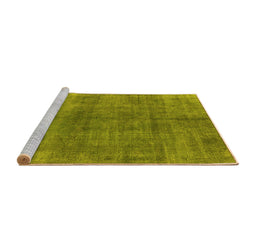 Sideview of Machine Washable Oriental Yellow Industrial Rug, wshurb3243yw