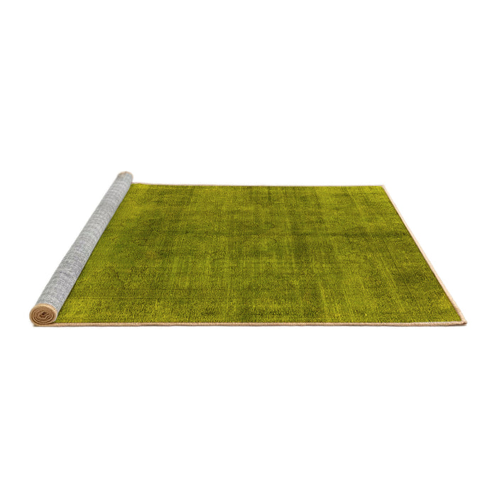 Sideview of Machine Washable Oriental Yellow Industrial Rug, wshurb3243yw