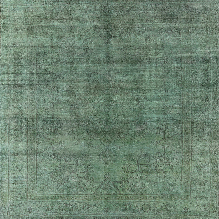 Square Machine Washable Industrial Modern Pine Green Rug, wshurb3243