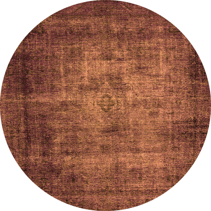 Round Oriental Orange Industrial Rug, urb3244org