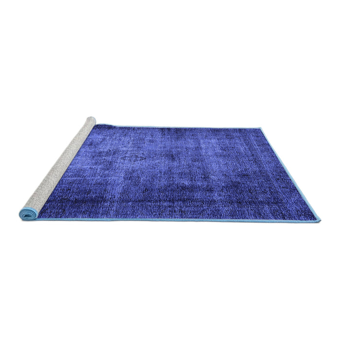 Sideview of Machine Washable Oriental Blue Industrial Rug, wshurb3244blu