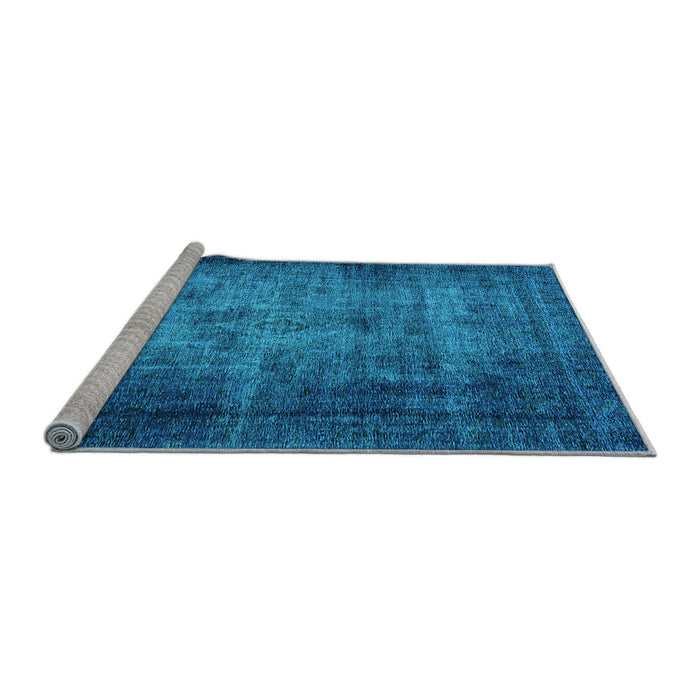 Sideview of Machine Washable Oriental Light Blue Industrial Rug, wshurb3244lblu