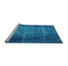 Sideview of Machine Washable Oriental Light Blue Industrial Rug, wshurb3244lblu