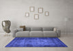 Machine Washable Oriental Blue Industrial Rug in a Living Room, wshurb3244blu