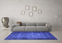 Machine Washable Oriental Blue Industrial Rug, wshurb3244blu