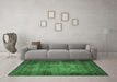 Machine Washable Oriental Emerald Green Industrial Area Rugs in a Living Room,, wshurb3244emgrn