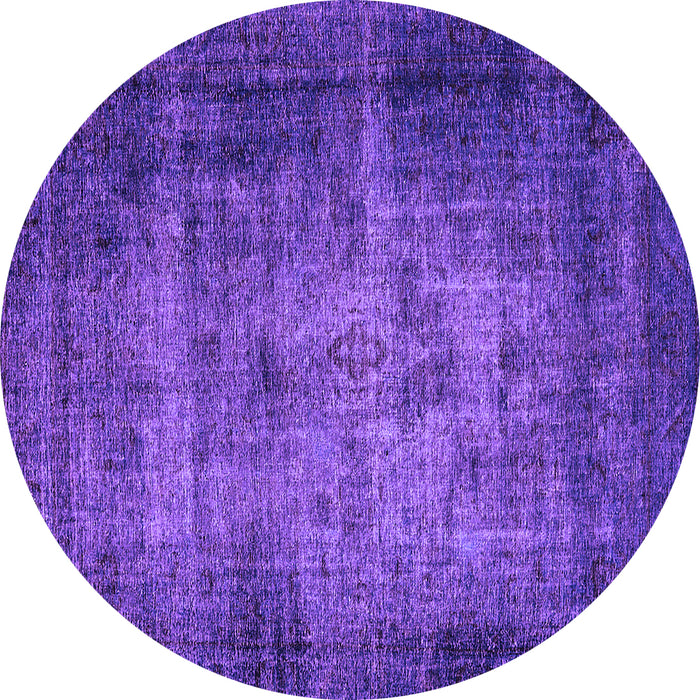 Round Machine Washable Oriental Purple Industrial Area Rugs, wshurb3244pur