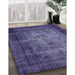 Mid-Century Modern Purple Oriental Rug in Family Room, urb3244