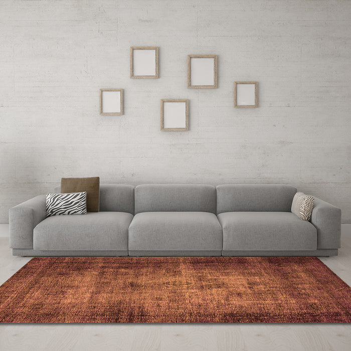 Machine Washable Oriental Orange Industrial Area Rugs in a Living Room, wshurb3244org