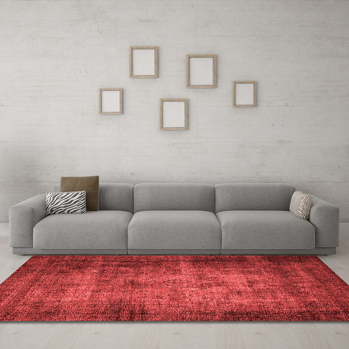 Industrial Red Washable Rugs