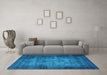 Machine Washable Oriental Light Blue Industrial Rug in a Living Room, wshurb3244lblu