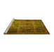 Sideview of Machine Washable Oriental Yellow Industrial Rug, wshurb3244yw