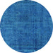 Round Oriental Light Blue Industrial Rug, urb3245lblu