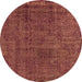 Round Oriental Orange Industrial Rug, urb3245org