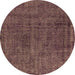 Round Oriental Brown Industrial Rug, urb3245brn