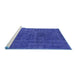 Sideview of Machine Washable Oriental Blue Industrial Rug, wshurb3245blu