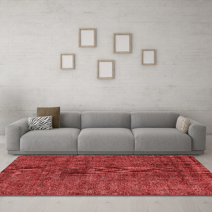 Industrial Red Washable Rugs