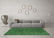 Machine Washable Oriental Emerald Green Industrial Area Rugs in a Living Room,, wshurb3245emgrn