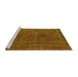 Sideview of Machine Washable Oriental Yellow Industrial Rug, wshurb3245yw