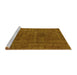 Sideview of Machine Washable Oriental Yellow Industrial Rug, wshurb3245yw