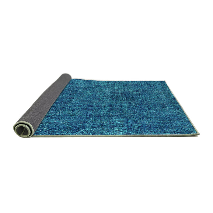 Sideview of Oriental Turquoise Industrial Rug, urb3245turq