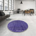 Round Machine Washable Industrial Modern Amethyst Purple Rug in a Office, wshurb3245