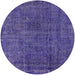 Round Mid-Century Modern Purple Oriental Rug, urb3245