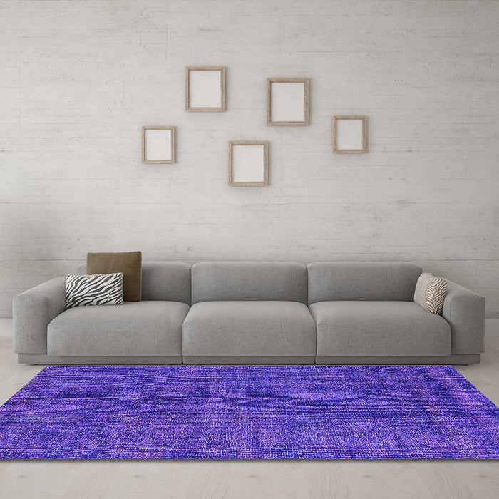 Machine Washable Oriental Purple Industrial Area Rugs in a Living Room, wshurb3245pur