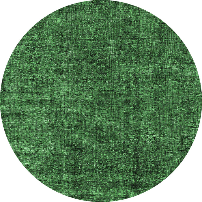 Round Oriental Emerald Green Industrial Rug, urb3245emgrn