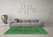 Machine Washable Oriental Emerald Green Industrial Area Rugs in a Living Room,, wshurb3246emgrn