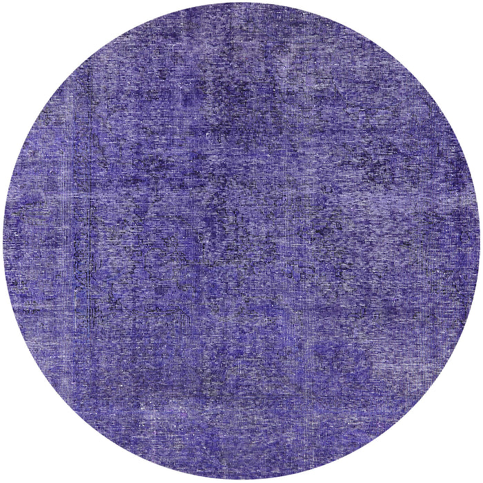 Round Mid-Century Modern Purple Oriental Rug, urb3246