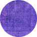 Round Oriental Purple Industrial Rug, urb3246pur