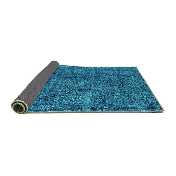 Sideview of Oriental Turquoise Industrial Rug, urb3246turq
