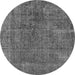 Round Oriental Gray Industrial Rug, urb3246gry